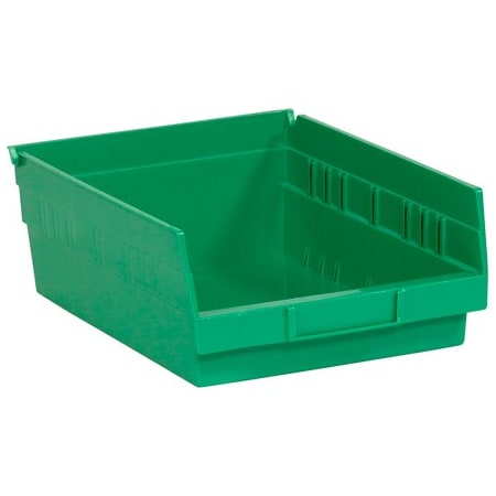 Bsc Preferred 11 5/8 x 11 1/8 x 4'' Green Plastic Shelf Bin Boxes, 8PK BUY00087590